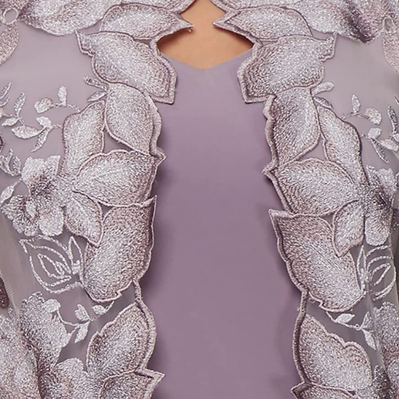 ALEX EVENINGS Embroidered Lace Mock Jacket Cocktail Dress, size 8 - Picture 13 of 15